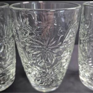 Princess House Clear Floral Glass Tumblers